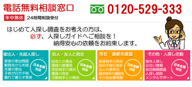人探し調査に関するお問い合わせ