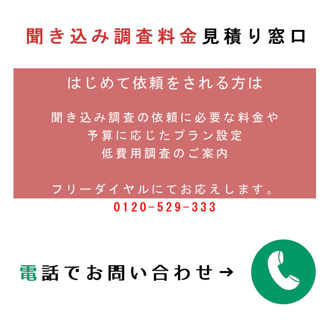 聞き込み調査料金見積り