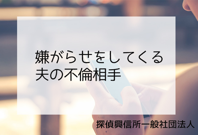 嫌がらせ行為をしてくる夫の不倫相手を特定 探偵興信所社団法人