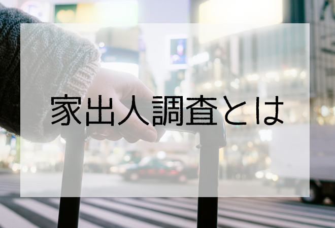 探偵が行う家出人調査概要